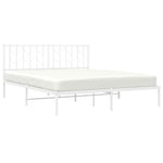 Metal Bed Frame without Mattress with Headboard White 160x200cm 374489