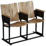 2-Seater Bench Solid Mango Wood and Steel 244954