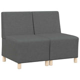 Modular Sofa Unit Armless 2 pcs Dark Grey 55 x 74 x 82 cm 3399749