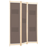 3-Panel Room Divider Brown 120x170x4 cm Fabric 248179