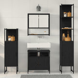 Bathroom Furniture Set 4 pcs Black Oak Engineered Wood 3334408