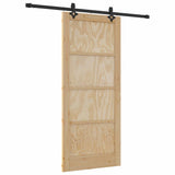 Sliding Door Manual Natural and black 86 x 198.5 cm 3333510