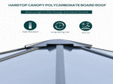 3 x 3 Hardtop Canopy with Polycarbonate Roof, Aluminium Frame, Permanent Pavilion Garden T3398P320050