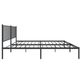 Metal Bed Frame without Mattress with Headboard Black 180x200cm 350868