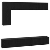 TV Cabinet Set 6 pcs Black Oak Engineered Wood 3393247