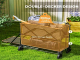 Double Decker Folding Trolley on Wheels, 200KG & 350L Capacity Collapsible Wagon Festival Trolley T3398P348620