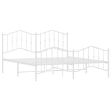Metal Bed Frame without Mattress with Footboard White 183x213cm 373861