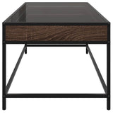 Coffee Table with Infinity LED Brown Oak 90x50x41 cm 847691