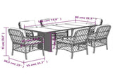 7 Piece Garden Dining Set with Cushions Grey Poly Rattan 3212068