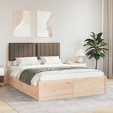 Bed Frame with Upholstered Headboard Taupe 140 x 200 cm 3398232