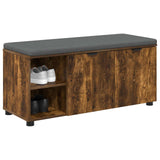 Hall Bench with Cushion with Shelf Smoked Oak 100 x 38 x 46 cm 891516