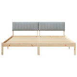 Bed frame Brown and light grey 180 x 200 cm Solid pine wood 3394353