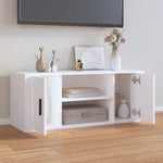 ZNTS TV Cabinet White 100x35x40 cm Engineered Wood 823091