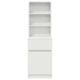 Bedside Cabinet White 39x35x125 cm Engineered Wood 861310