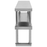 Kitchen Work Table with Overshelf 120x60x150 cm Stainless Steel 3054470