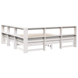Bookcase Bed without Mattress White 200x200 cm Solid Wood Pine 3324410