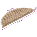 Stair Mats Self-adhesive Sisal-Look 15 pcs 56x17x3 cm Sand 326867