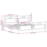 Metal Bed Frame without Mattress Brown Oak 200x200 cm 3325106