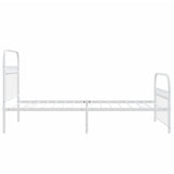Metal Bed Frame without Mattress with Footboard White 100x200cm 376662