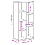 Bookcase Sonoma Oak 50x25x105 cm Engineered Wood 852791