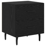 Bedside Cabinet with Drawer 2 pcs Black Oak 40 x 35 x 47.5 cm 882046