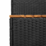 Hot Tub Step Black 50x50x50,5 cm Poly Rattan and Solid Acacia 4103940