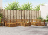 Outdoor Sofa Set 9 pcs Natural Solid Acacia Wood 3375319