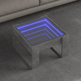 ZNTS Coffee Table with Infinity LED Concrete Grey 50x53x30 cm 847626