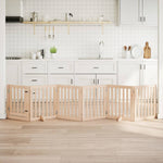 Dog Gate with Door Foldable 6 Panels 300 cm Poplar Wood 352237