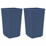 Garden Planters 2 pcs Blue Grey 32.5x32.5x57 cm PP 367846