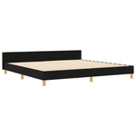 ZNTS Bed Frame Black 200x200 cm Fabric 3344755
