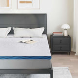 Mattress Pads White and blue 200 x 200 cm Gel Memory Foam 4106263