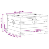 Storage box with Shelf White 78 x 78 x 45 cm Solid Pine Wood 42024939