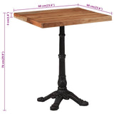 Bistro Table 60x60x76 cm Solid Acacia Wood 321085