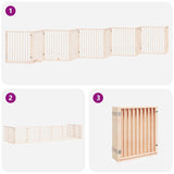 Dog Gate with Door Foldable 10 Panels 800 cm Poplar Wood 3155559