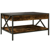 Coffee Table with Infinity LED Smoked Oak 70x50x38 cm 847704