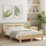 Bed Frame with LED without Mattress Sonoma Oak 135x190 cm Double 3207569