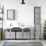 4 Piece Bathroom Furniture Set Grey Sonoma Engineered Wood 3214808