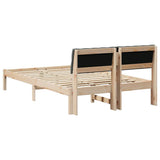 Bed frame Brown and dark grey 120 x 200 cm Solid pine wood 878610
