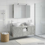 Bathroom Cabinet Set 4 pcs Concrete Grey Engineered Wood 3406498