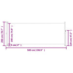 ZNTS Patio Retractable Side Awning 200x500 cm Cream 313418