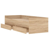 Bed Frame with Drawers without Mattress Sonoma Oak 100x200 cm 3207338