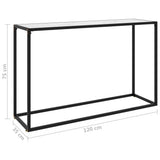 Console Table White 120x35x75 cm Tempered Glass 322817