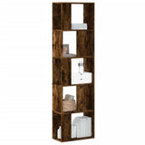 Bookcase 5-Tier Smoked Oak 45x23.5x162.5 cm Engineered Wood 852784