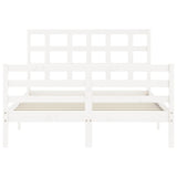 Bed Frame without Mattress White Small Double Solid Wood 3193957