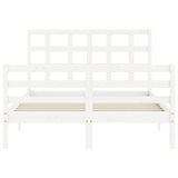 Bed Frame without Mattress White 120x200 cm Solid Wood 3193982