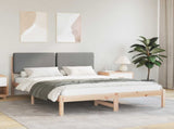 Bed Frame with Upholstered Headboard Light Grey 150 x 200 cm 877899