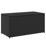 Garden Storage Box Poly Rattan 100x50x50 cm Black 46471