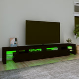 TV Cabinet with LED Lights Black 260x36.5x40 cm 3152819