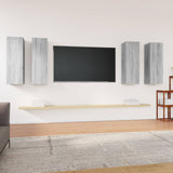 ZNTS TV Cabinets 4 pcs Grey Sonoma 30.5x30x90 cm Engineered Wood 3120330